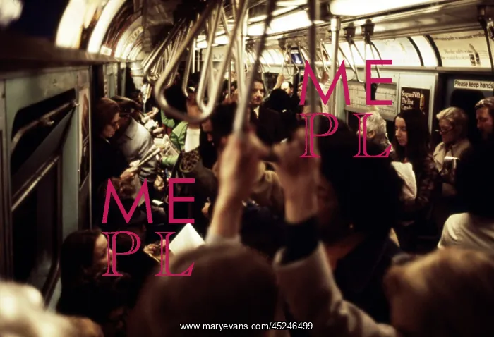 : 1970s America - Passengers on a subway car : 1970s America - Passengers on a subway car