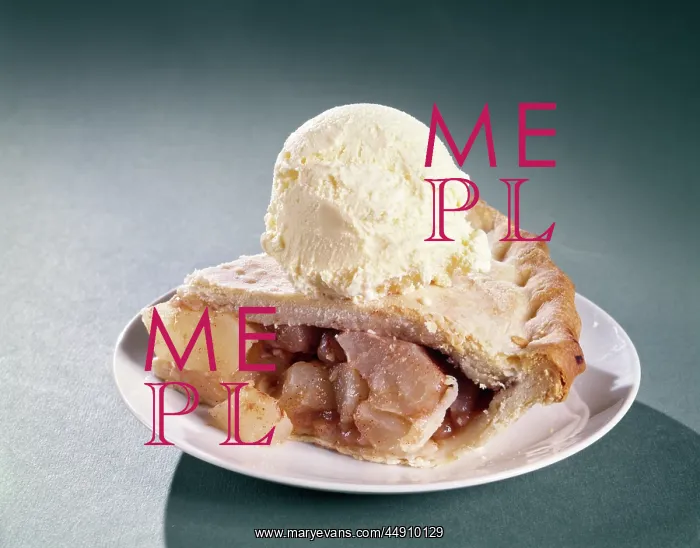 : 1970s apple pie ala mode slice withvanilla : 1970s apple pie ala mode slice withvanilla