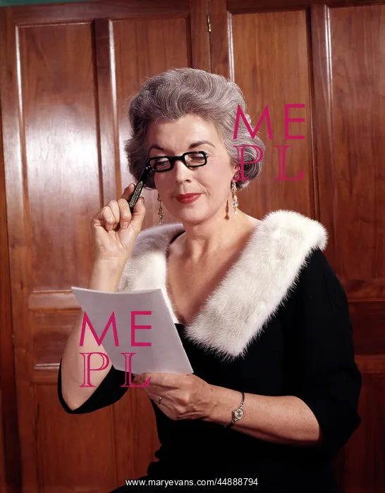  : 1970s Elderly Woman Reading Letter