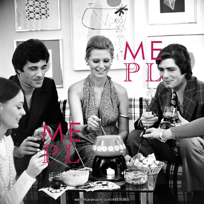 : 1970s Fondue Party With Two Couples : 1970s Fondue Party With Two Couples