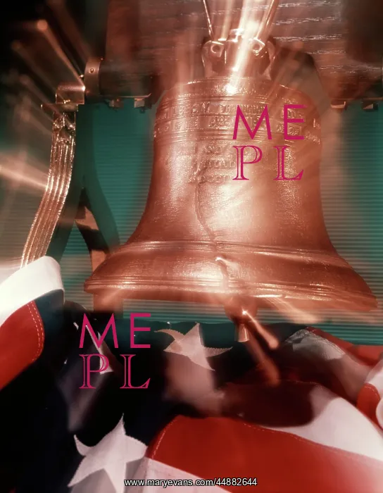  : 1970s Liberty Bell American Flag