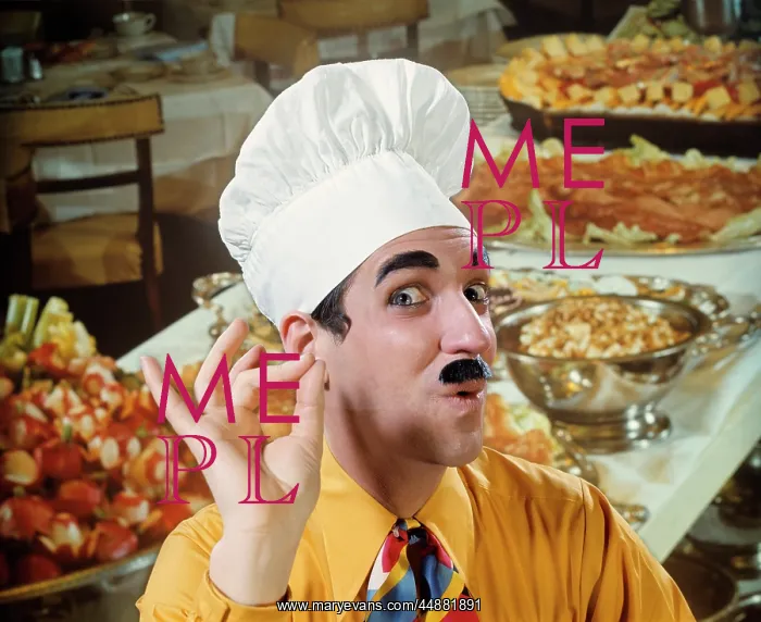 : 1970s Man In Chef Hat Toque Make : 1970s Man In Chef Hat Toque Make