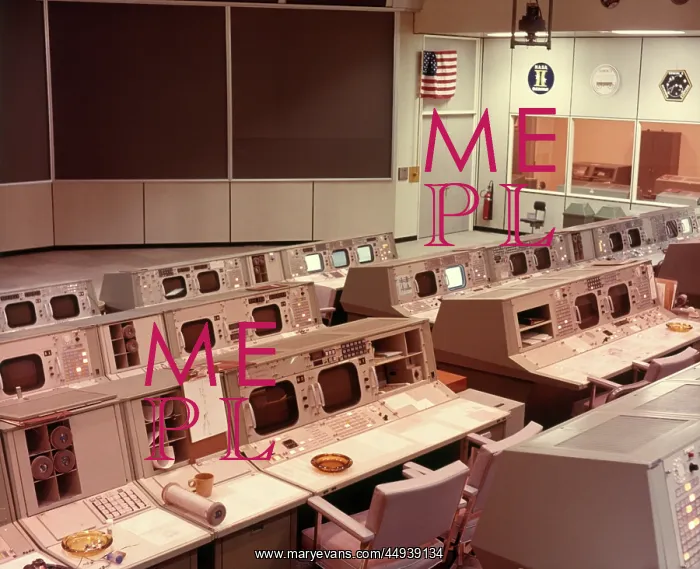 : 1970s Nasa Empty Computer Room Controls and Monitors for : 1970s Nasa Empty Computer Room Controls and Monitors for