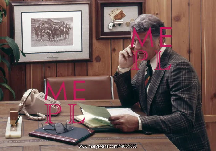  : 1970s Retro Man Office Boardroom