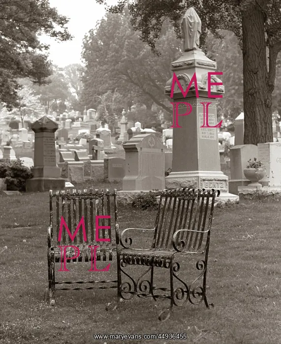 : 1970s Two Empty Rusty Wrought Iron Chairs Together on Gra : 1970s Two Empty Rusty Wrought Iron Chairs Together on Gra