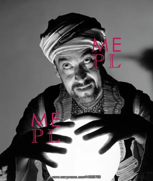 : 1970s SCARY FORTUNE TELLER MAN WITH HANDS ON : 1970s SCARY FORTUNE TELLER MAN WITH HANDS ON