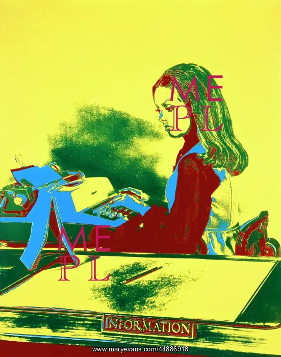  : 1970s Special Effect Woman Typewriter