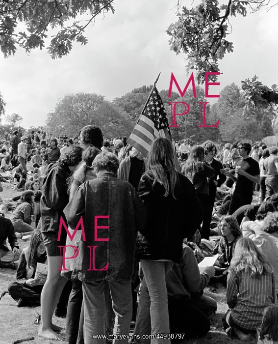 : 1970s Back View Of Crowd Of Young : 1970s Back View Of Crowd Of Young
