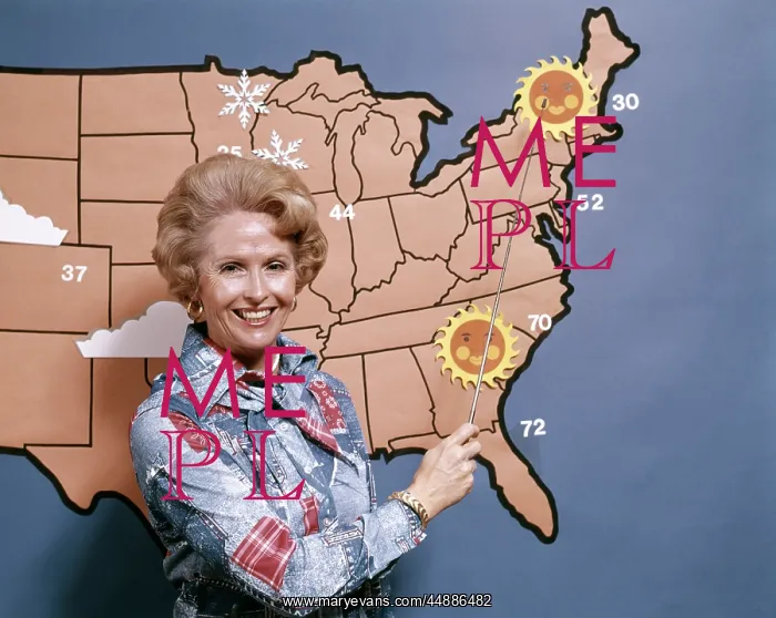  : 1970s Woman Reporting Weather