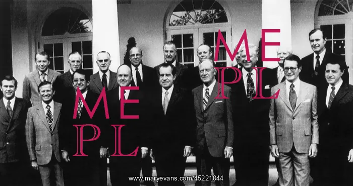 : 1972 Nixon Cabinet. From left, front row: ? : 1972 Nixon Cabinet. From left, front row: ?