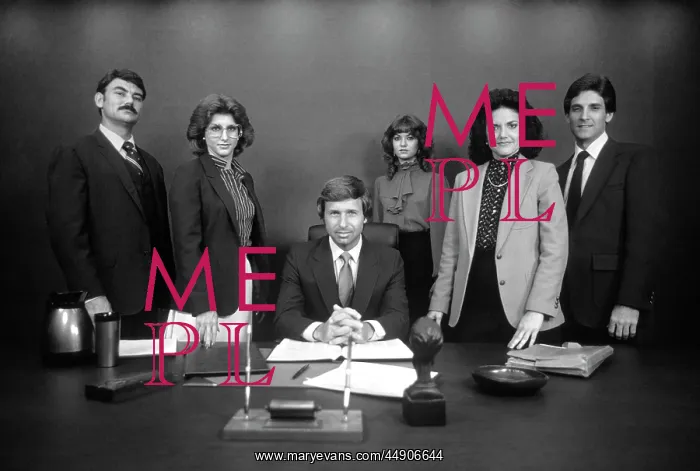 : 1980s Group Portrait Of Office : 1980s Group Portrait Of Office