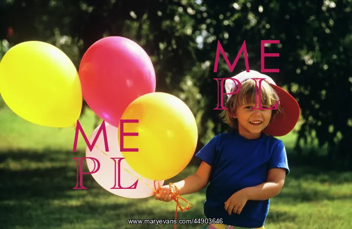  : 1990s BOY OUTDOORS HOLDING BALLOONS LOOKING AT