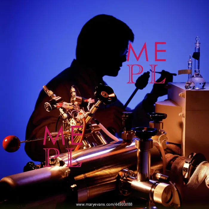 : 1990s pharmaceutical lab technician loading sample : 1990s pharmaceutical lab technician loading sample