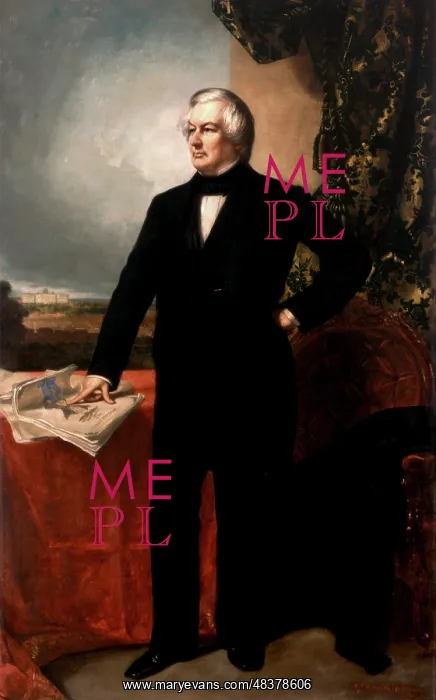 : 19th century artwork of Millard Fillmore, 13th US President : 19th century artwork of Millard Fillmore, 13th US President