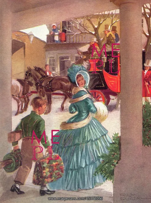 : 19th century Christmas scene : 19th century Christmas scene