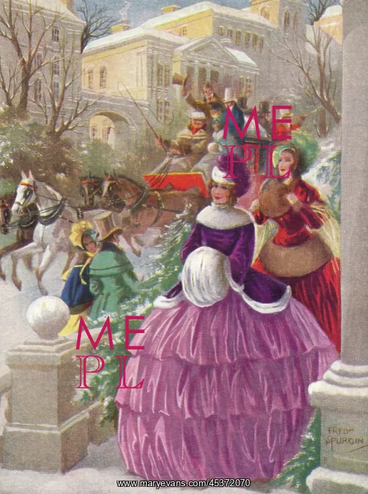 : 19th century Christmas scene : 19th century Christmas scene