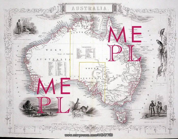  : 19th century Map of Australia