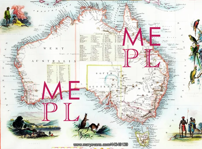  : 19th century Map of Australia