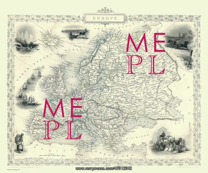 : 19th Century map of Europe : 19th Century map of Europe