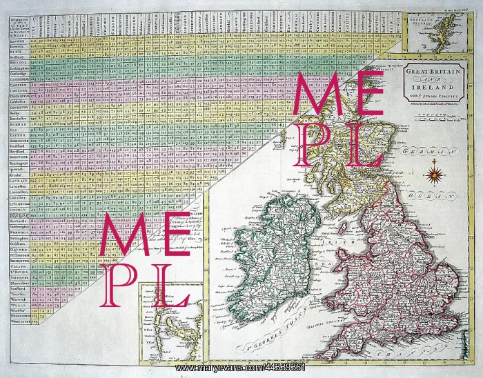 : 19th century Map of Great Britain with Judges Circuits : 19th century Map of Great Britain with Judges Circuits