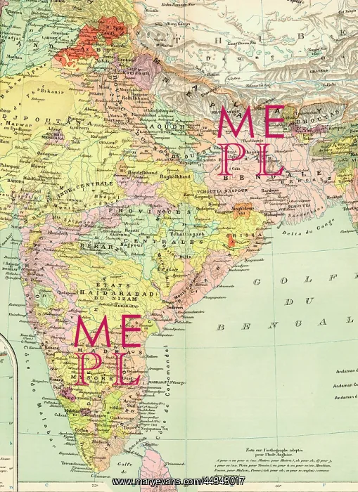 : 19th century Map of India