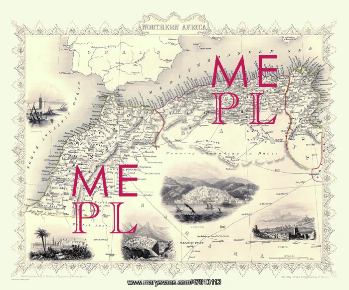 : 19th Century map of North Africa : 19th Century map of North Africa
