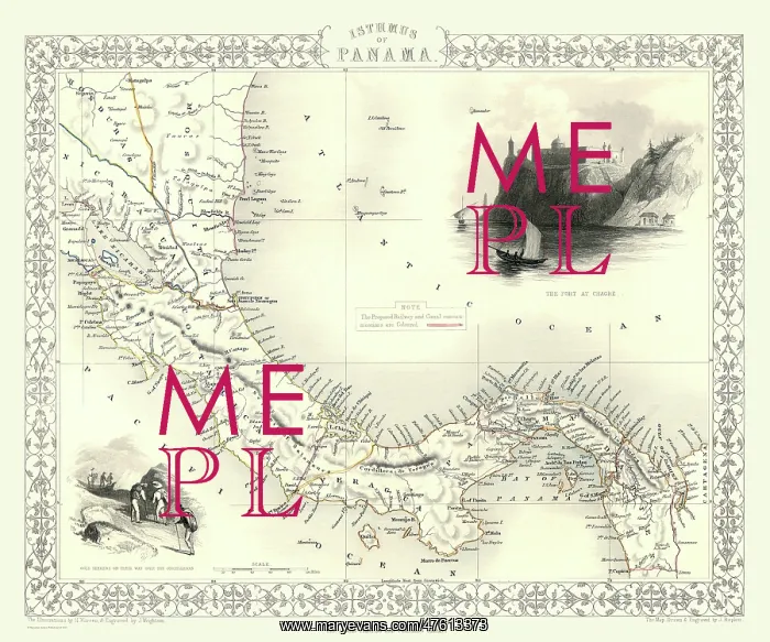 : 19th Century map of Panama : 19th Century map of Panama