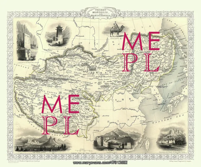 : 19th Century map of Tibet and Mongolia : 19th Century map of Tibet and Mongolia