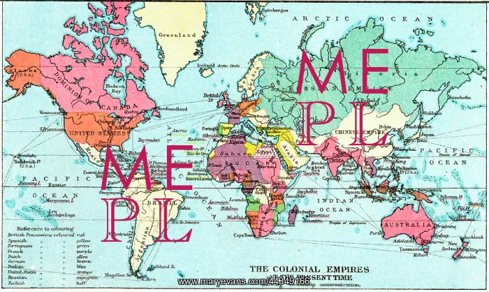  : 19th century Map of the World and Colonial Empires