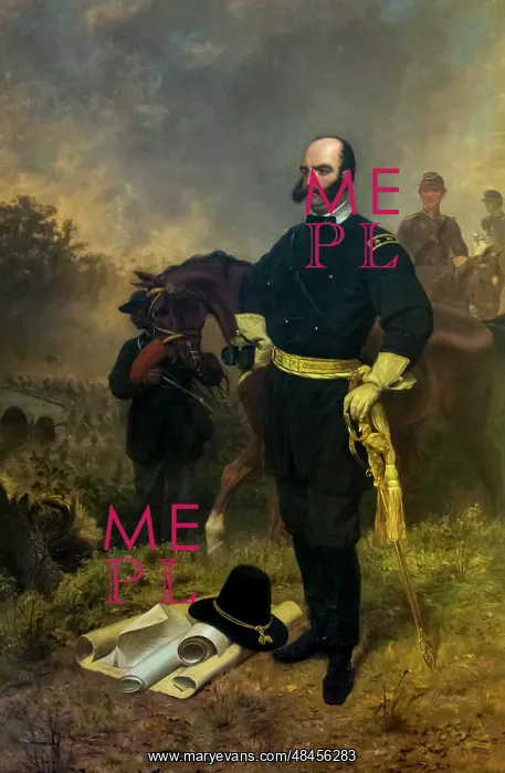 : 19th century painting of General Ambrose Burnside : 19th century painting of General Ambrose Burnside