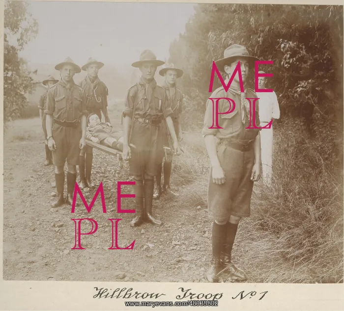: 1st Hillbrow Scout Troop, with stretcher : 1st Hillbrow Scout Troop, with stretcher