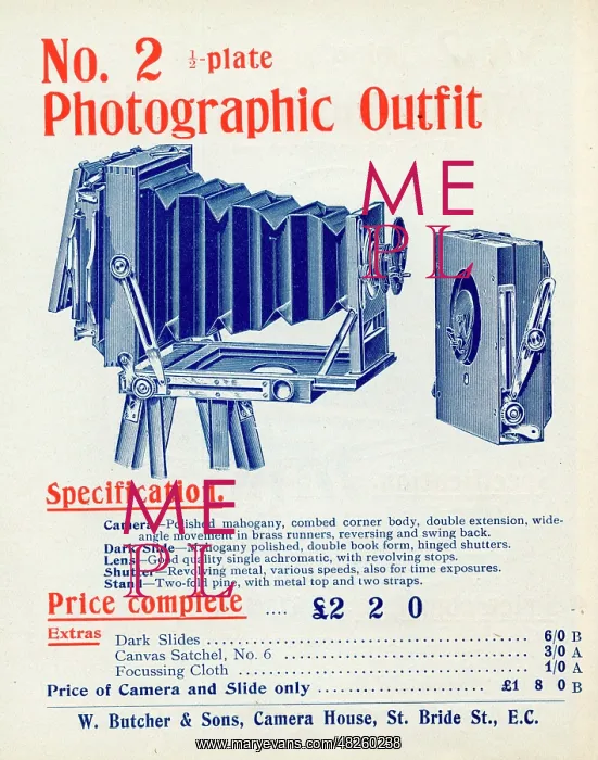  : No 2 Half Plate Photographic Camera Outfit