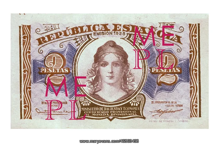 : 2 pesetas bill of the Spanish Second Republic : 2 pesetas bill of the Spanish Second Republic