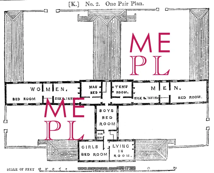 : 200-pauper workhouse, first floor plan : 200-pauper workhouse, first floor plan