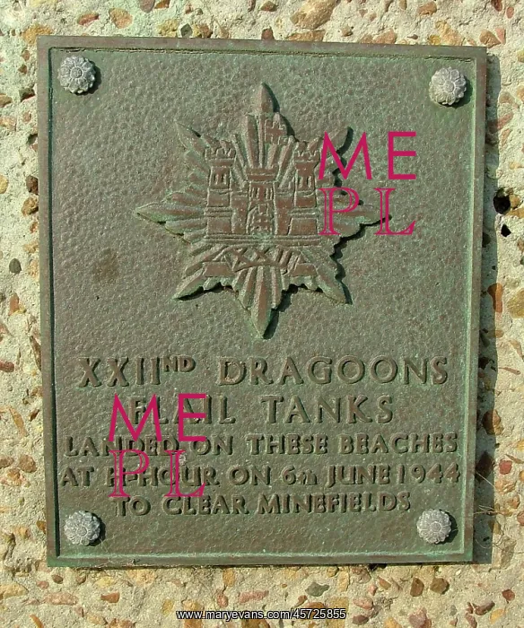 : 22nd Dragoons Plaque Juno Beach exit : 22nd Dragoons Plaque Juno Beach exit