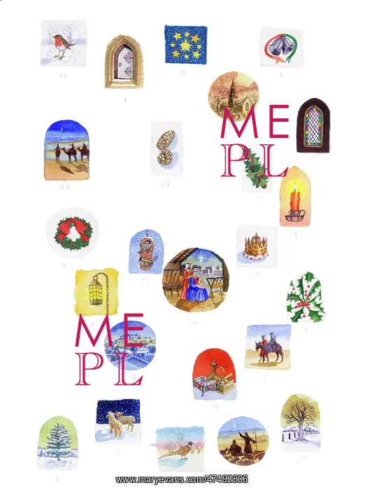 : 24 window pictures for Advent Calendar : 24 window pictures for Advent Calendar