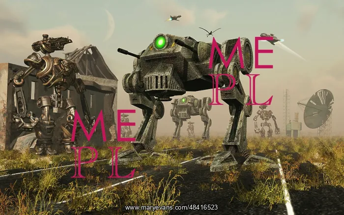 : A 3D conceptual image where man uses machines on the ? : A 3D conceptual image where man uses machines on the ?