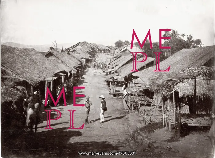 : 3rd Anglo Burmese war - village on the Irrawaddy : 3rd Anglo Burmese war - village on the Irrawaddy