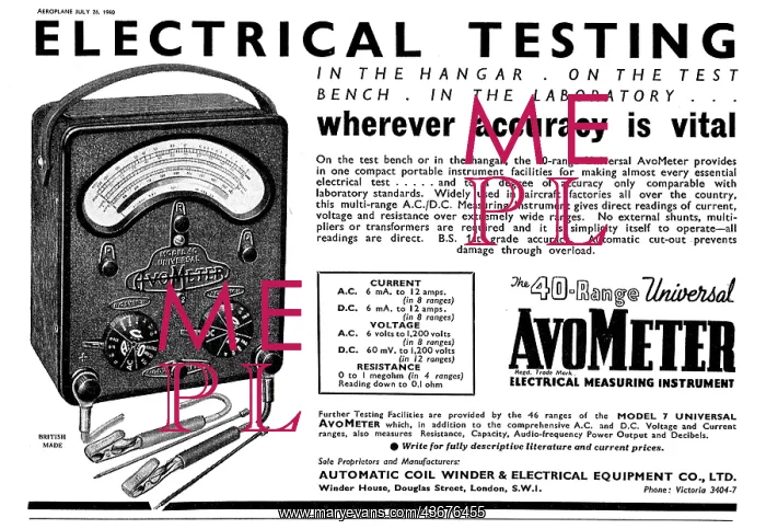 : The 40 Range Universal AvoMeter : The 40 Range Universal AvoMeter