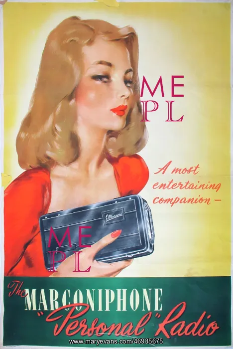 : 40s, 50s, marconiphone, promotional poster : 40s, 50s, marconiphone, promotional poster