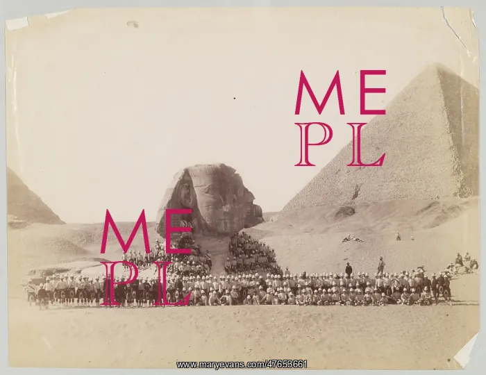 : 42nd Highlanders by the Sphinx at Giza, Egypt, c. 1882 : 42nd Highlanders by the Sphinx at Giza, Egypt, c. 1882