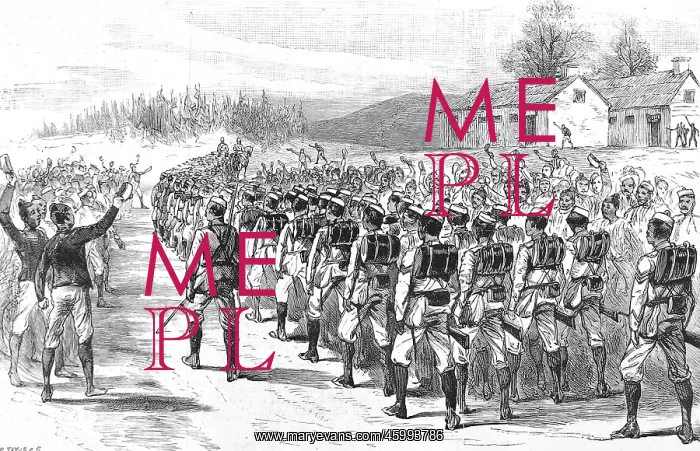 : 44th Gurkha Light Infantry leaving Shillong, Assam 1891 : 44th Gurkha Light Infantry leaving Shillong, Assam 1891
