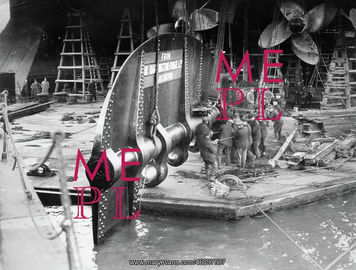 : The 55-ton rudder of the ship Berengaria : The 55-ton rudder of the ship Berengaria