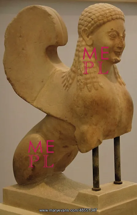 : 6th century BCE. Votive statue of a sphinx. BC 560-550. Acro : 6th century BCE. Votive statue of a sphinx. BC 560-550. Acro