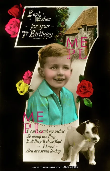  : 7th Birthday postcard