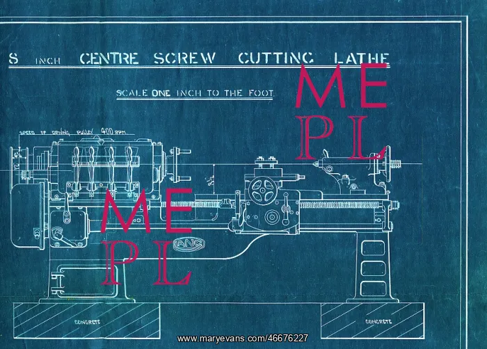 : 8-inch centre screw cutting lathe blueprint : 8-inch centre screw cutting lathe blueprint