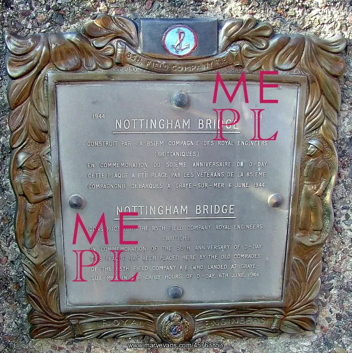 : 85th Field Company RE, Nottingham Bridge, Courseulles : 85th Field Company RE, Nottingham Bridge, Courseulles