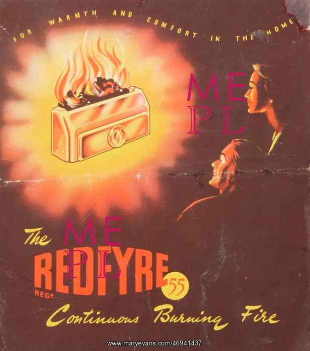 : 950s, Refyre, continuous burning fire, advert : 950s, Refyre, continuous burning fire, advert