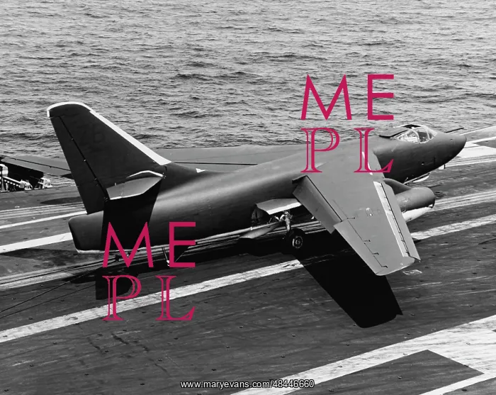 : An A-3B Skywarrior landing aboard USS Kitty Hawk, 1966 : An A-3B Skywarrior landing aboard USS Kitty Hawk, 1966