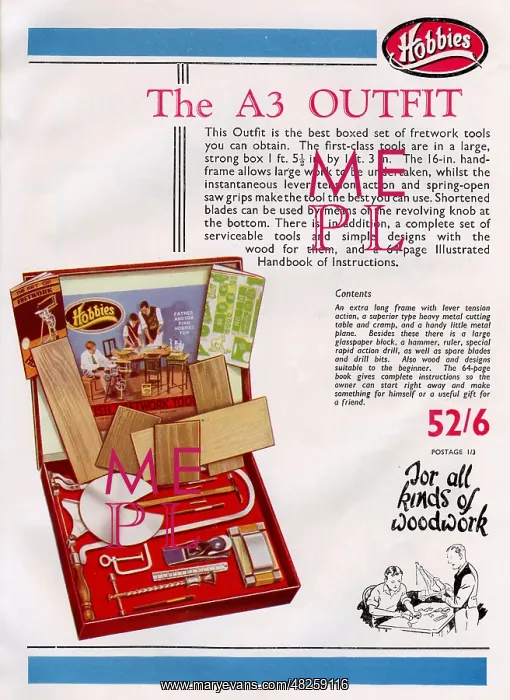  : The A3 Outfit - boxed set of fretwork capentry tools